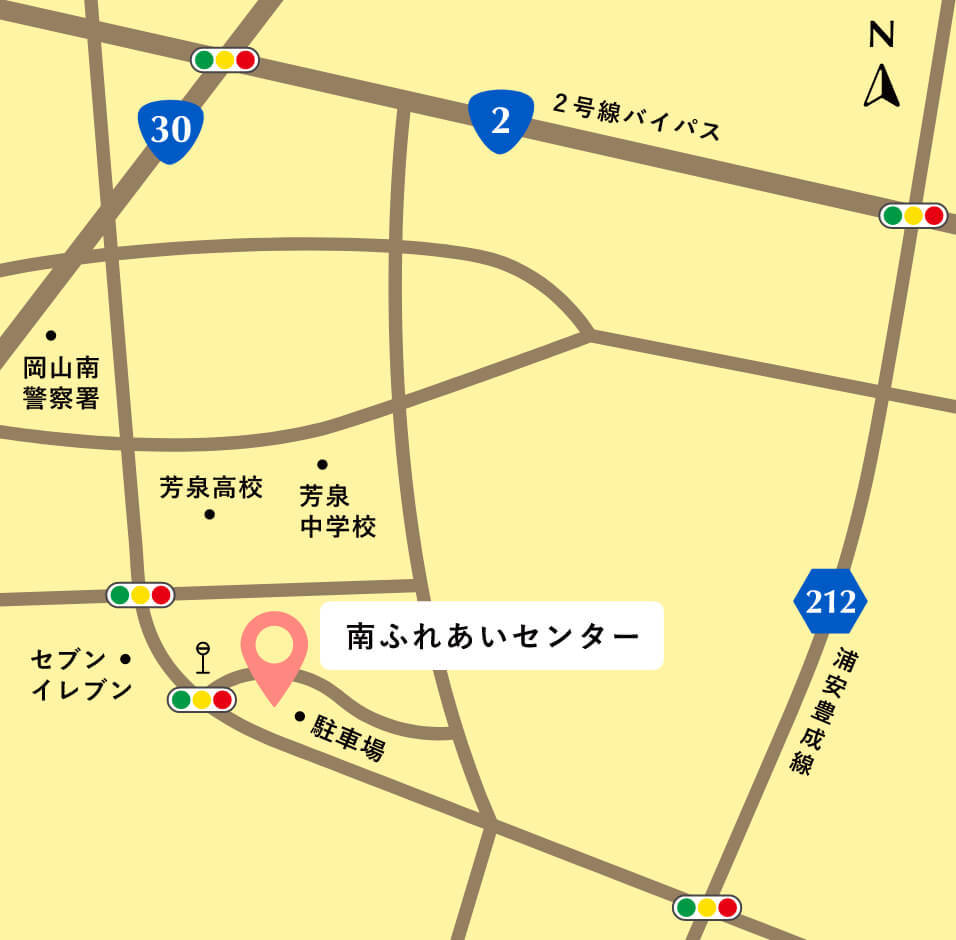 南ふれあいセンターの周辺地図