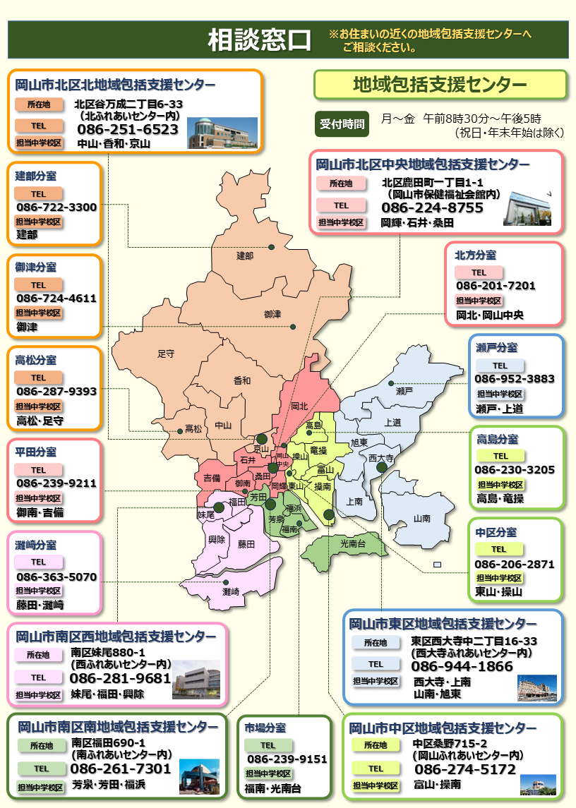 相談窓口のマップ