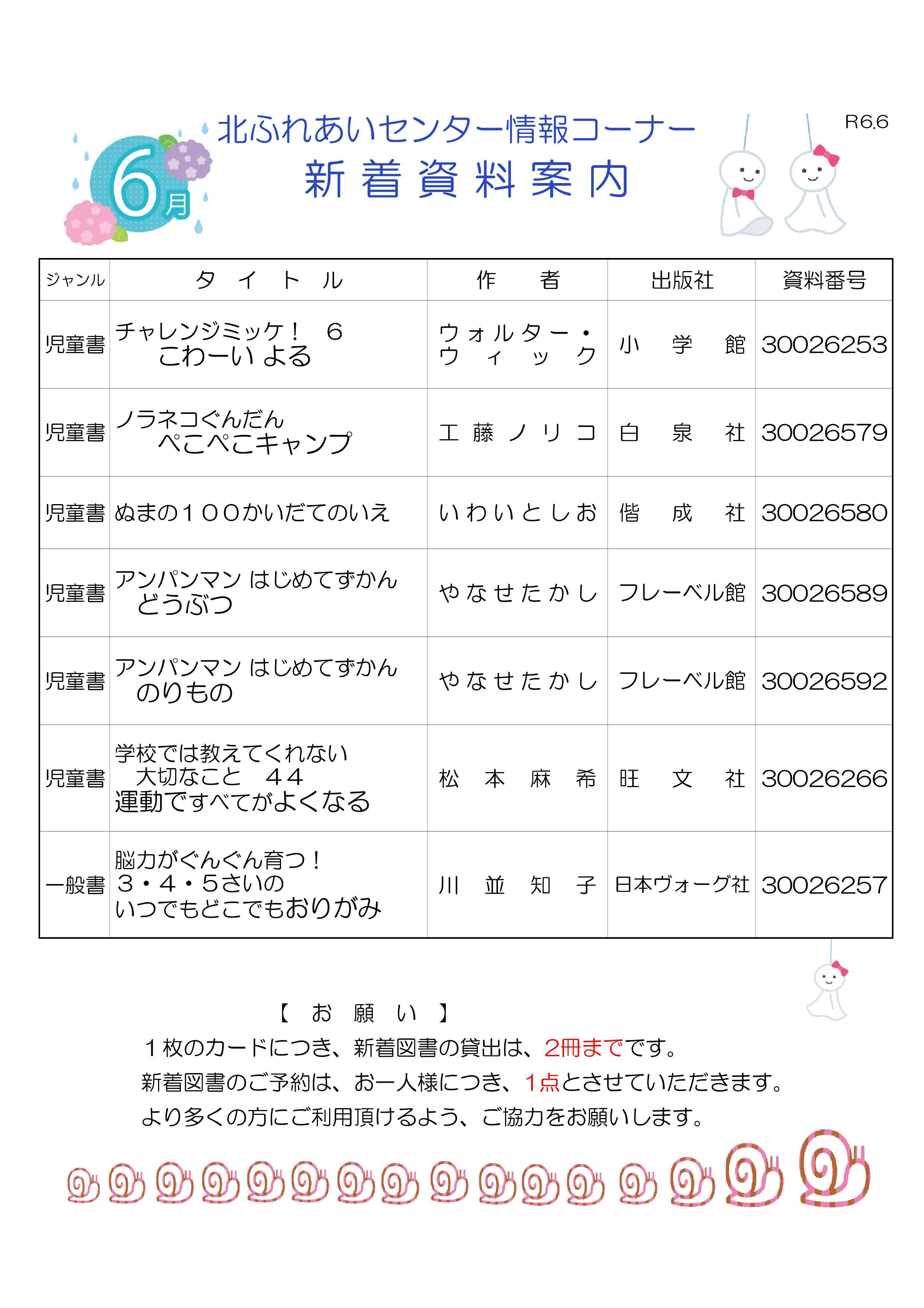 10月新着案内