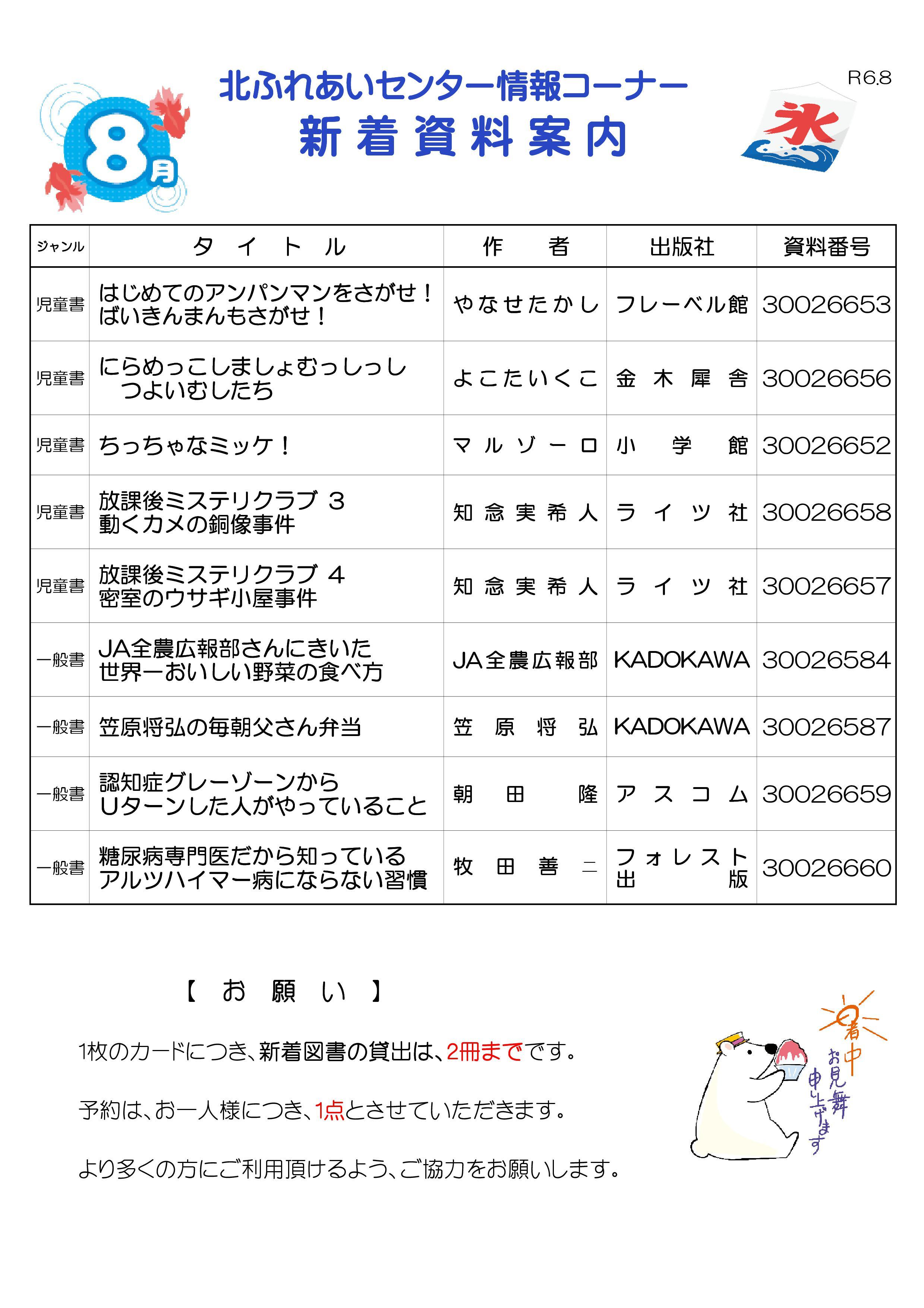 10月新着案内