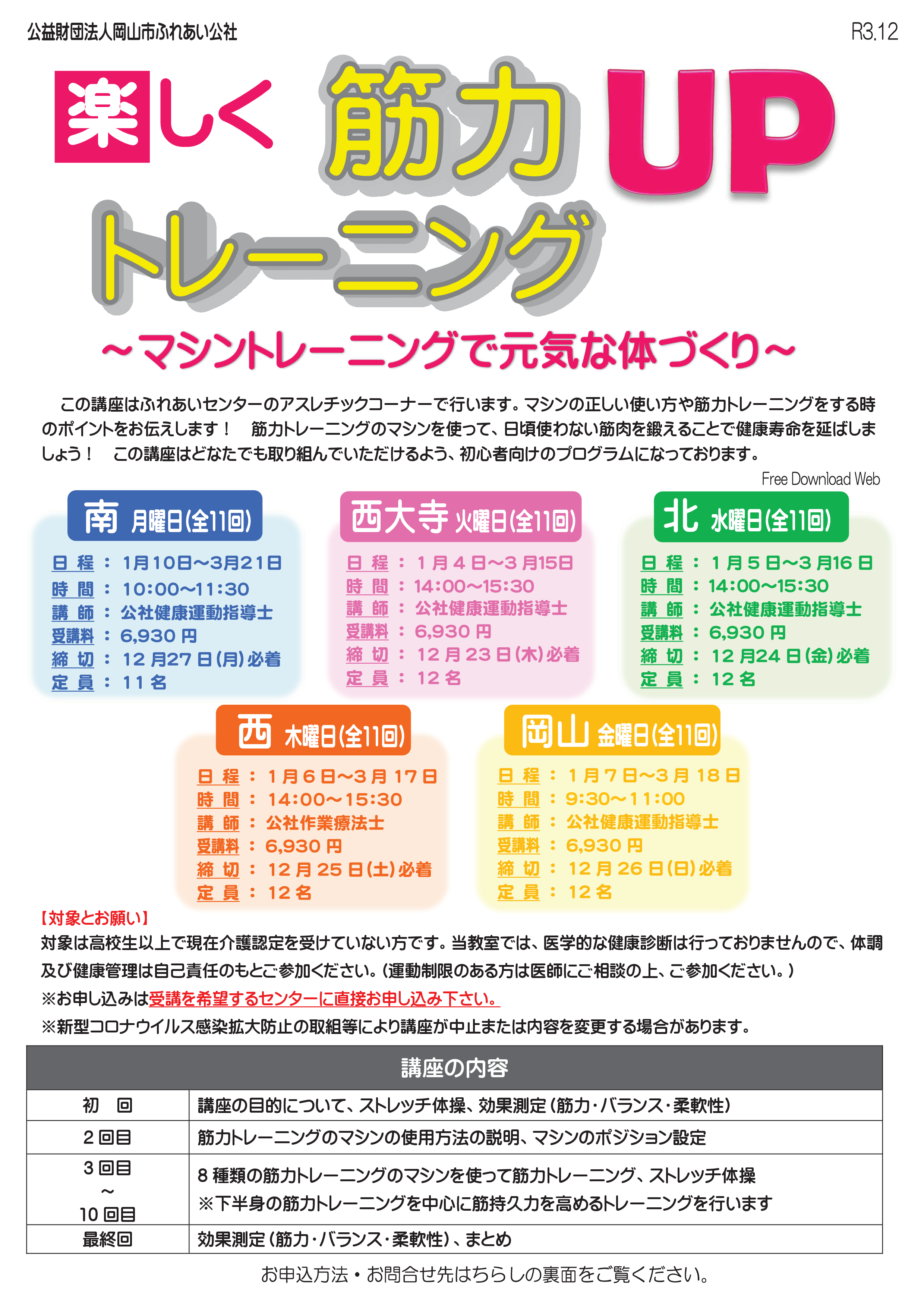 楽しく筋力UPトレーニング「マシントレーニングで元気な体づくり」