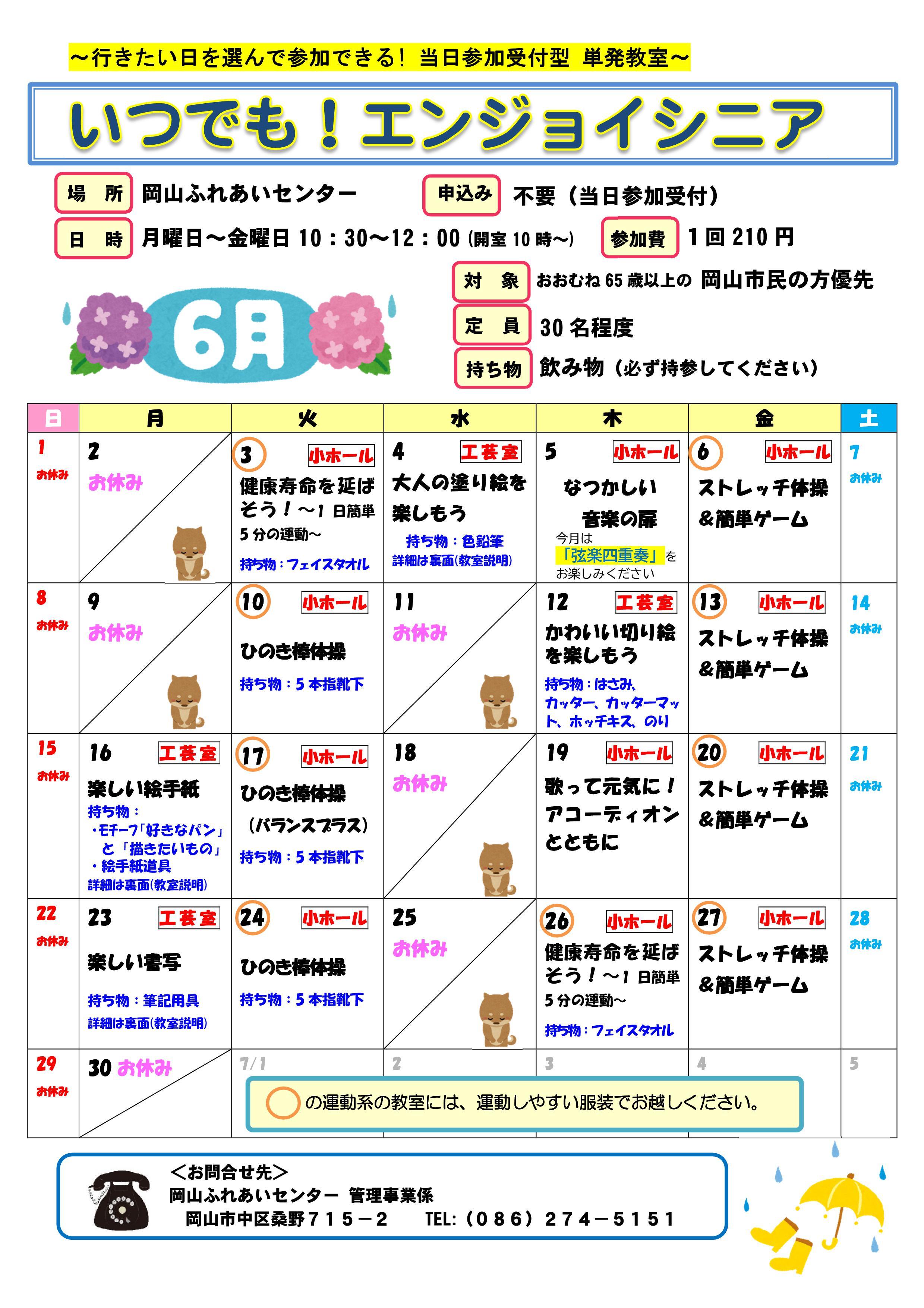 いつでも！エンジョイシニア6月のちらし