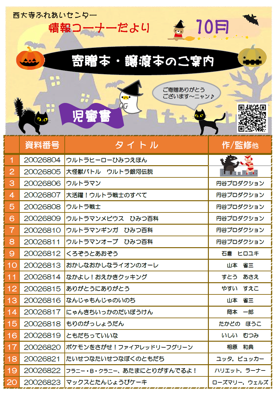 情報コーナーだより10月号